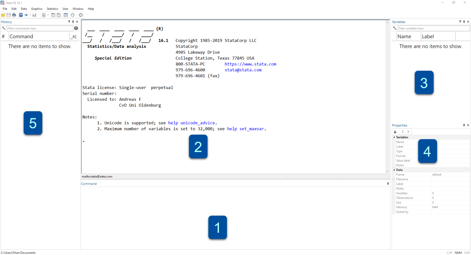 Startansicht Stata16